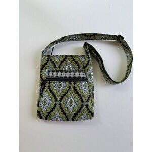 Vera Bradley Retired Cambridge Hipster Crossbody Bag Green/Blue/Navy Adjustable